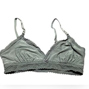Elegant Gray Lace Bralette